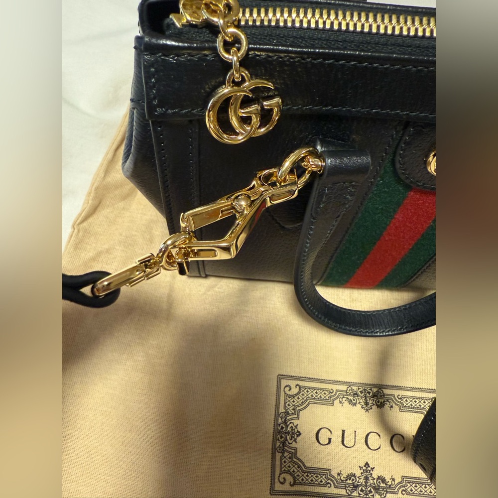 Genuine Gucci Black Ophidia Tote Handbag - Picture 14 of 16